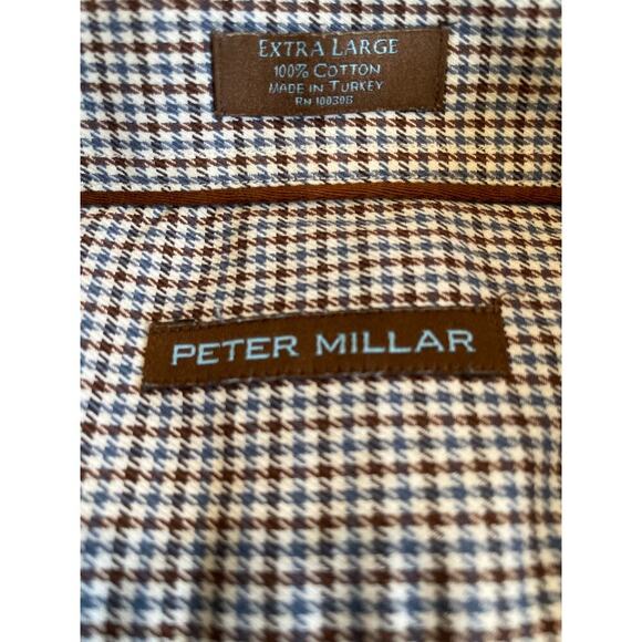 Peter Millar XL Men’s Blue/Brown Button Down Dress Shirt - Picture 3 of 7